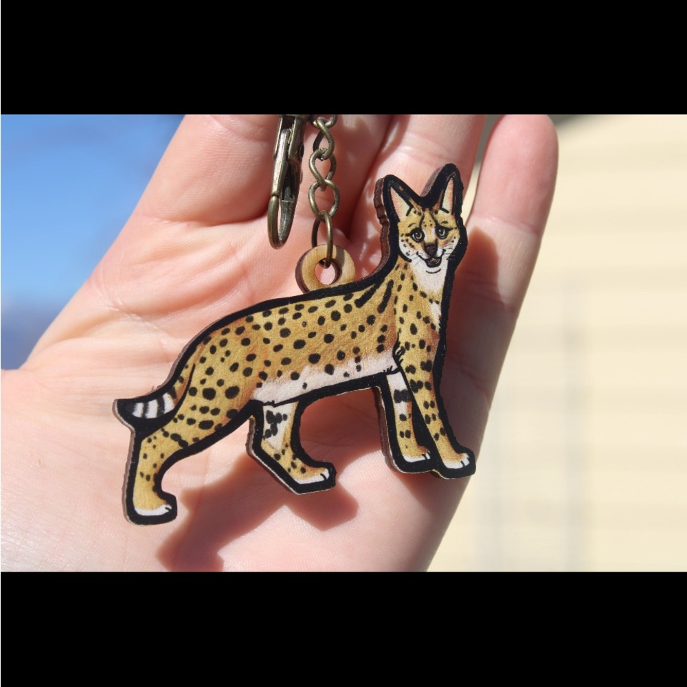 Leopard Print Cat Keychain - Picture 5 of 5
